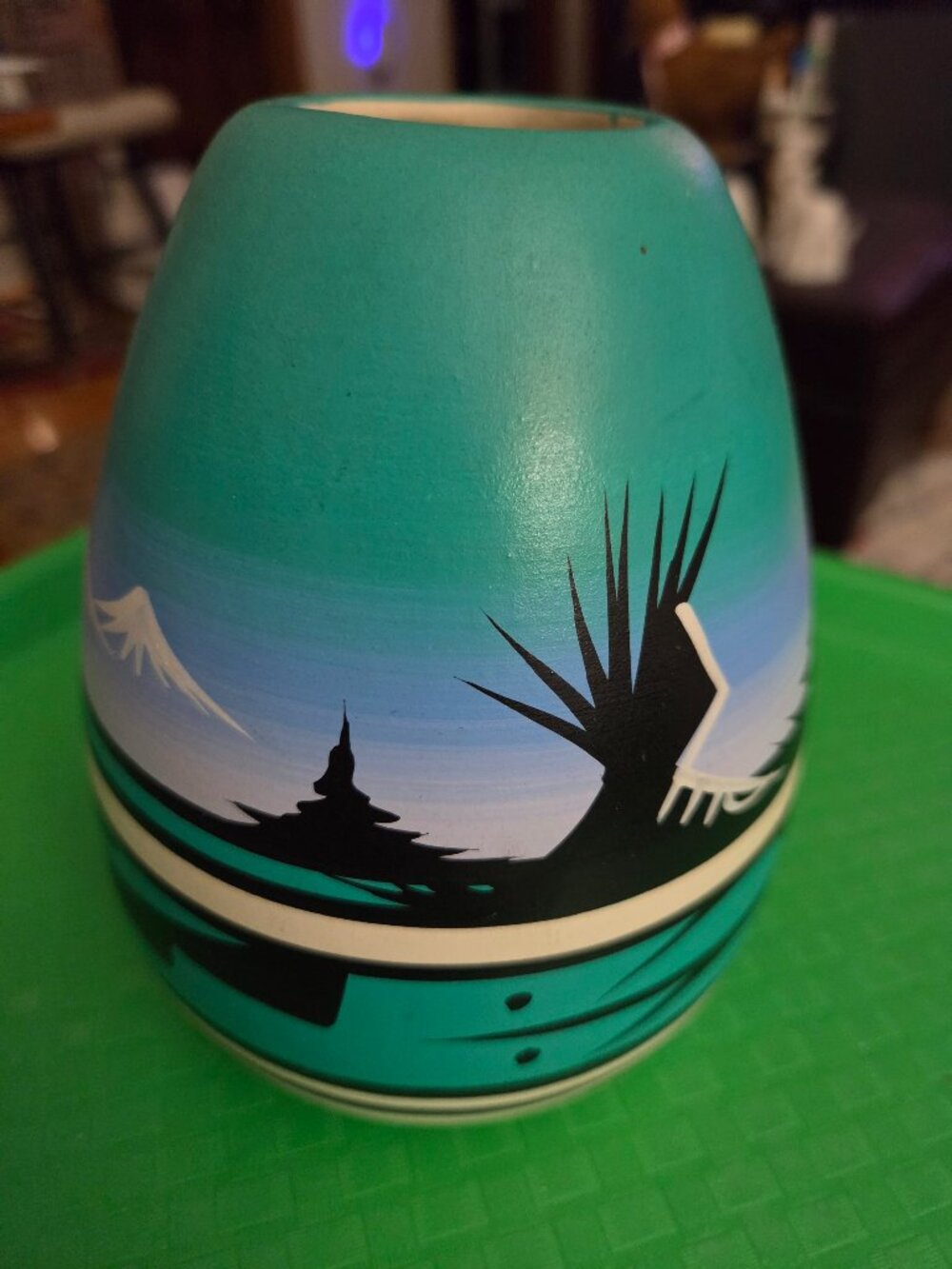 handcrafted hand painted southwestern pottery vase Navajo nation signed